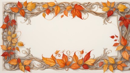 Wall Mural - Richly decorated autumn frame