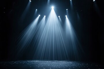 Wall Mural - spotlight on stage or gods rays isolated on black background , ai