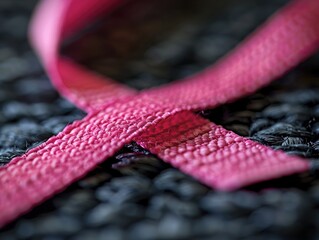 pink ribbon on a black background