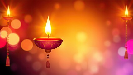 Diwali lamp images, candles in the dark, Lamp and copy space background, happy Diwali images, Diwali banner images, 