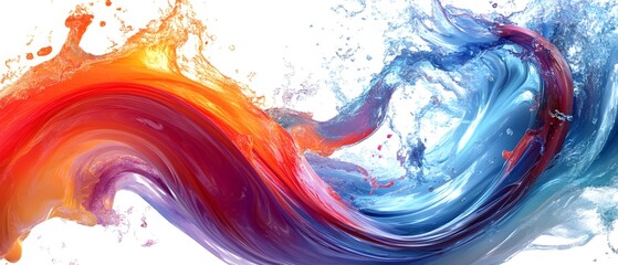 Poster - a vibrant swirl of blue and red paint creates a dynamic and artistic abstract background, perfect fo