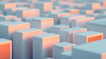futuristic factory with modular and scalable design, advanced engineering concept, minimalistic yet 