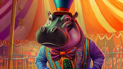 Hippopotamus in a Circus Tent