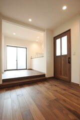 Wall Mural - Modern Interior Design with Wooden Floor and Door