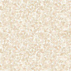 Canvas Print - Beige Leaves Pattern