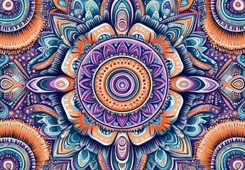 Wall Mural - Abstract Mandala in Vibrant Colors