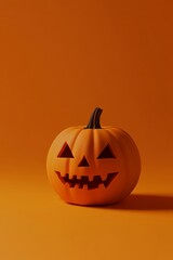 Orange background with plastic jack o lanterns