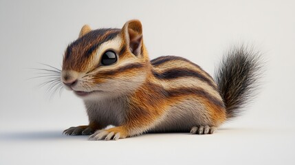 21. **Cute 3D render of a little chipmunk with striped back and tiny paws