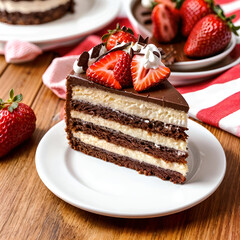 it's always nice to enjoy a chocolate cake with strawberries and cream filling on a daily basis and 