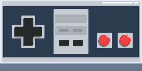 Poster - Classic game controller featuring a plus shaped directional pad and red action buttons