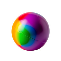 A vibrant, multicolored ball with smooth surface. Abstract sphere, perfect for art and design projects. Isolated on white background., transparent background