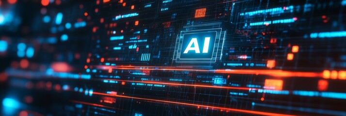 AI futuristic technology background vector