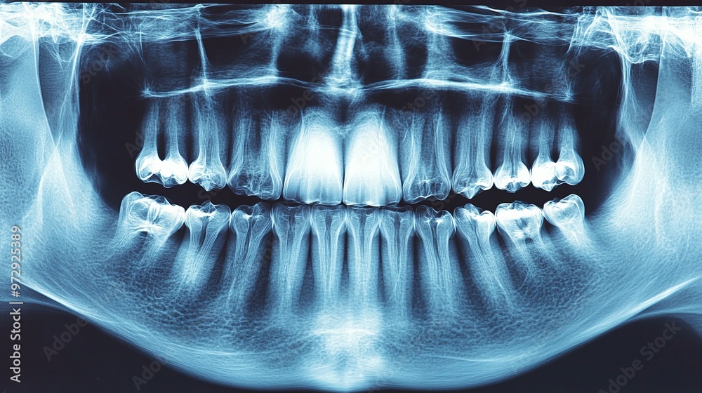 Ortopantomography detailed orthopantomography image of a panoramic dental X-ray ...