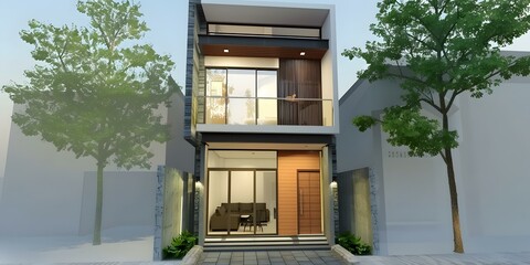 Modern Minimalist Two Story House Exterior Design