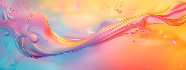 Wall Mural - Fluid shapes, pastel colors, floating in the air, high resolution, detailed