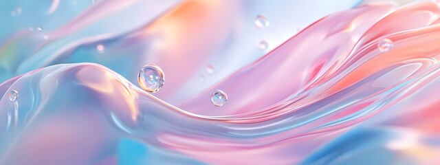 Wall Mural - Fluid shapes, pastel colors, floating in the air, high resolution, detailed