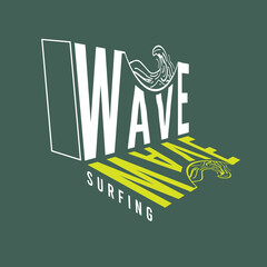 Wall Mural - Wave surfing typography  summer lettering waves poster design