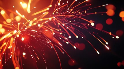 Poster - Dynamic sparks and glowing embers swirl against a dark background, creating a mesmerizing display of light and energy at night