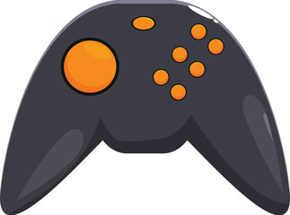 Poster - Cartoon illustration of a game controller with orange buttons, ideal for projects related to gaming, entertainment, and technology