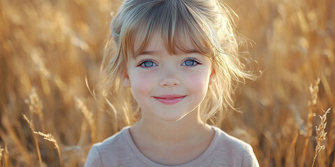 Portrait of a beautiful little girl looking at the camera