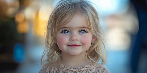 Portrait of a beautiful little girl looking at the camera