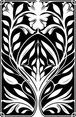 Poster - Elegant Floral Pattern in Black and White Design