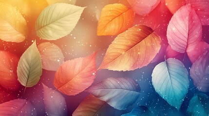 Wall Mural - autumn leaves in a variety of colors, creating a vibrant and textured background perfect for seasonal designs and nature themes