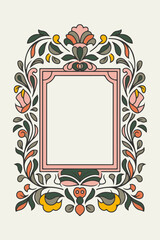 Sticker - Floral Decorative Frame with Elegant Design Elements