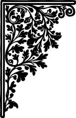 Sticker - Elegant Floral Corner Vector Illustration