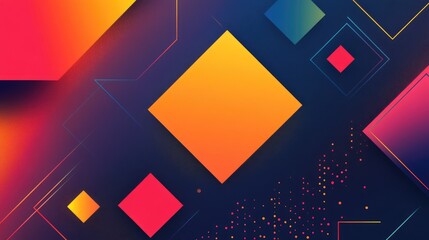 Poster - A modern abstract background with geometric shapes and gradients blending seamlessly, providing a clean and stylish look for digital designs.