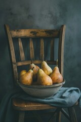 Canvas Print - pears in a basket