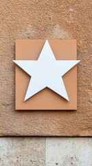 Poster - A white star is on a brown surface
