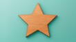 © Flowaiart - A wooden star is on a blue wall