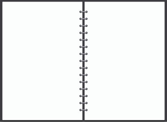 Poster - Open spiral notebook with blank pages is waiting to be filled