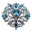 © Ploysaii - Ornate Silver Brooch Adorned with Blue Gemstones and Design Details