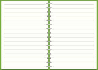Poster - Open spiral notebook showing blank white pages isolated on white background
