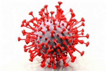 Wall Mural - A detailed depiction of a HIV virus particle, highlighting its spiky glycoprotein coat and icosahedral capsid