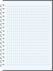 Poster - Blank spiral notepad with squared paper is open, and it's ready for taking notes