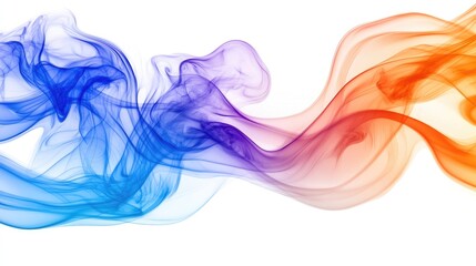 Poster - A swirling mix of blue, orange, and purple smoke against a clean, white background, creating a bold and striking contrast with its fluid movement.