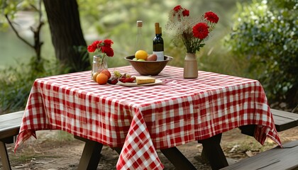 Timeless red checkered pattern perfect for picnic tablecloths and textile designs