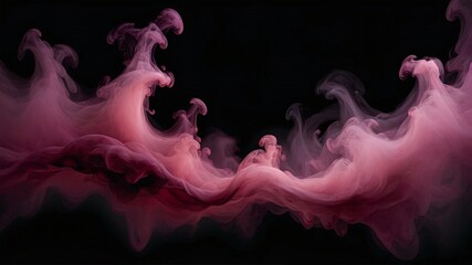 Wall Mural - Abstract pink and red smoke cloud flowing in the air.