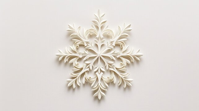 A paper snowflake, intricate and delicate, as if it were plucked from a winter sky.
