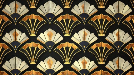 Poster - A sophisticated pattern of geometric shapes reminiscent of Art Deco design