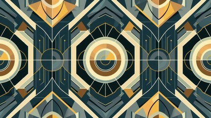 Poster - A sophisticated pattern of geometric shapes reminiscent of Art Deco design