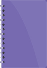 Poster - Closed purple notebook with a spiral binding, ideal for taking notes, writing down ideas, or journaling
