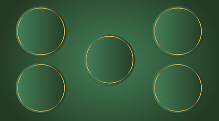 Wall Mural - Circle with line gold on dark green background Illustration