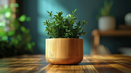 Wall Mural - Plant in Bamboo Pot