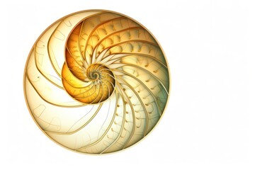 Poster - Golden ratio spiral with Fibonacci sequence numbers at each intersection point