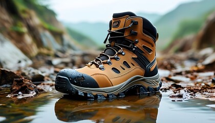 Durable outdoor work boots offering comfort and safety for navigating water and challenging terrains