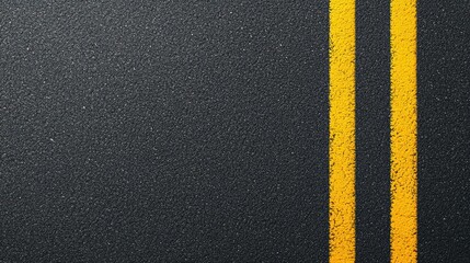 A black and yellow road with a white line